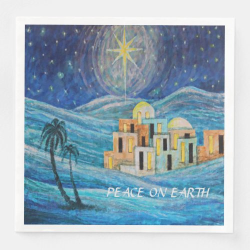 Peace on Earth Christmas Star of Bethlehem Napkins