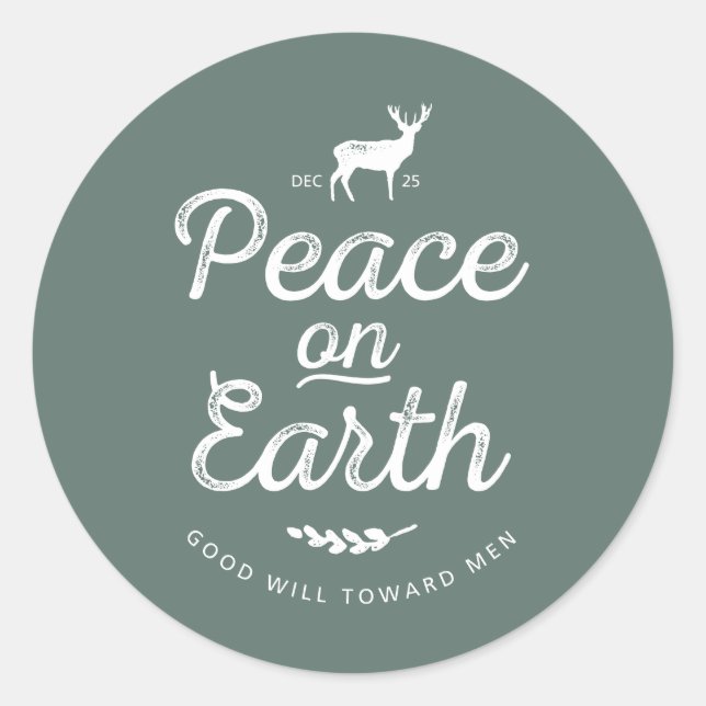 Peace on Earth Christmas Stickers (Front)