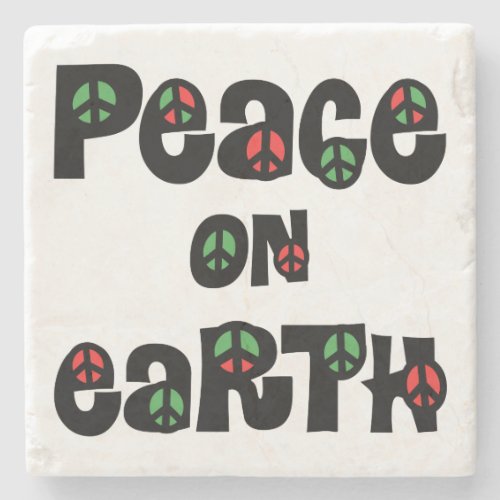 Peace On Earth Christmas Stone Coaster