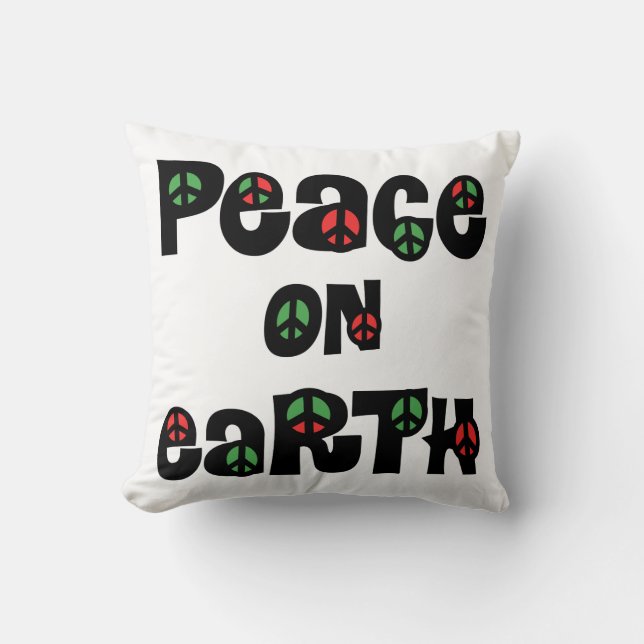 Peace On Earth Christmas Throw Pillow (Front)