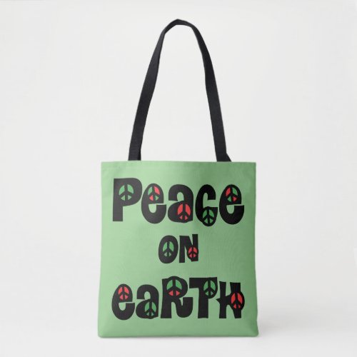 Peace On Earth Christmas Tote Bag