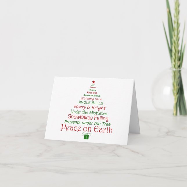 Peace on Earth Christmas Tree Card (Front)