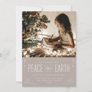 Peace on Earth Christmas with Stars Photo Card