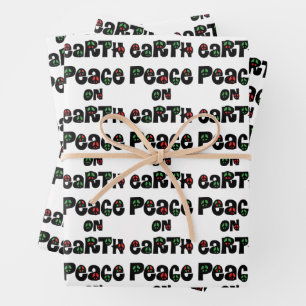 Peace On Earth Christmas Wrapping Paper Sheets