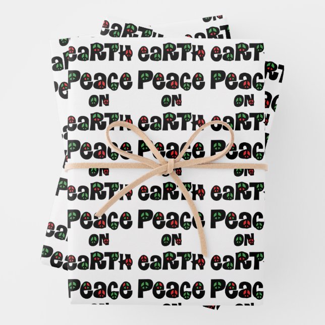 Peace On Earth Christmas Wrapping Paper Sheets (In situ)