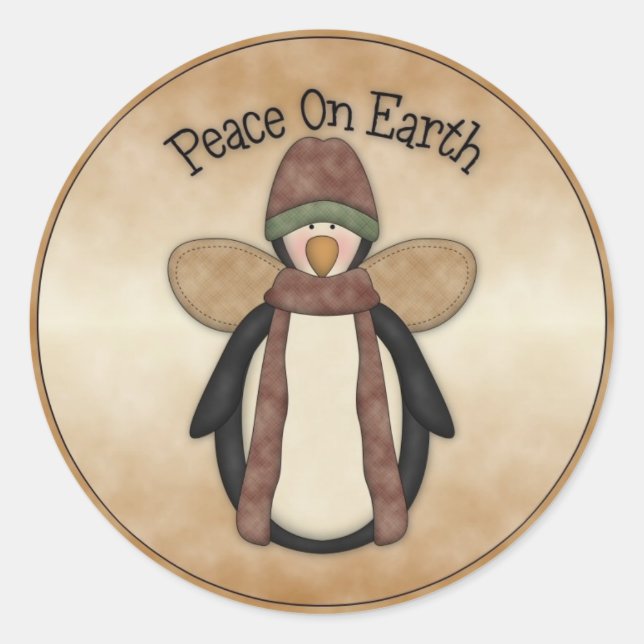 Peace on Earth Classic Round Sticker (Front)