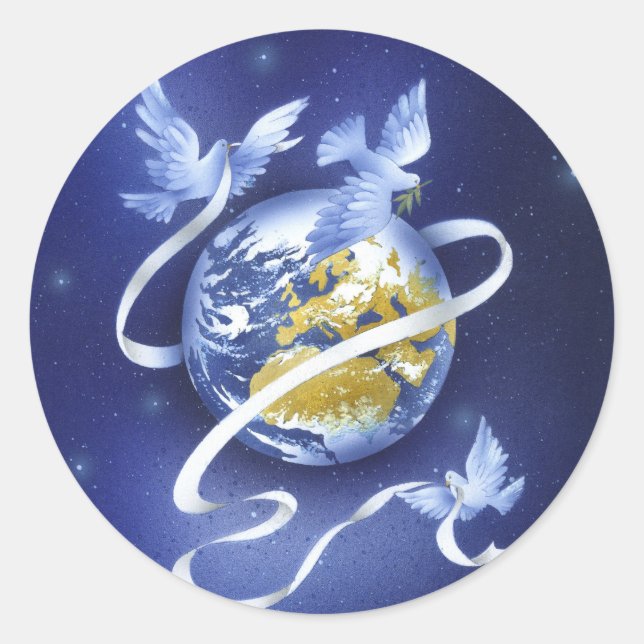 Peace on earth classic round sticker (Front)