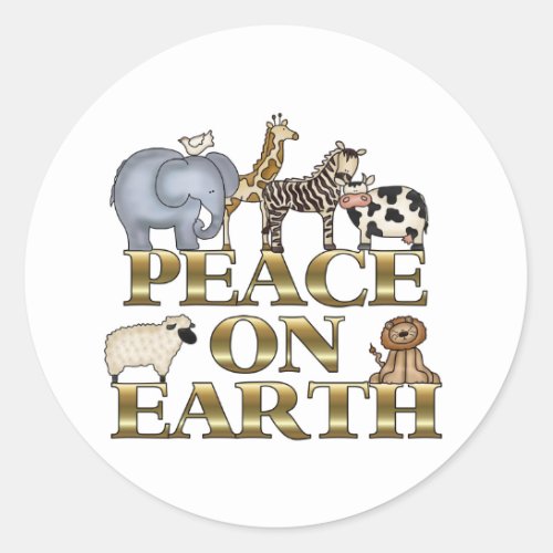 Peace On Earth Classic Round Sticker