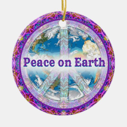 Peace On Earth Coexist Ceramic Ornament