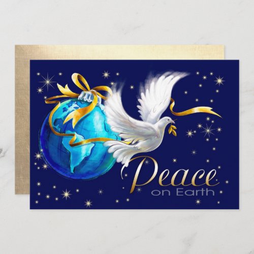 Peace on Earth Corporate Flat Christmas Cards