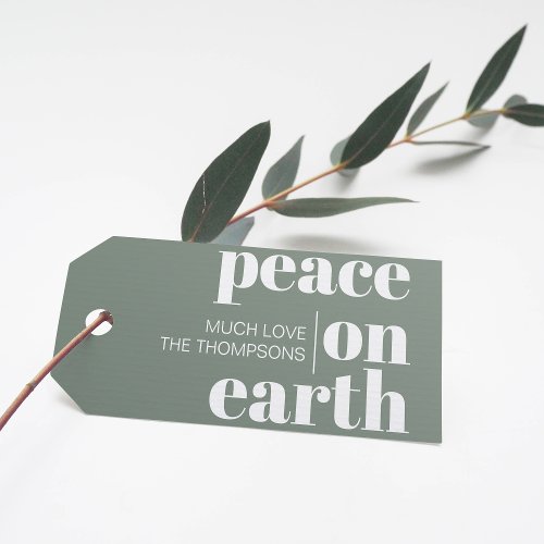 Peace On Earth Custom Modern Minimalist Christmas Gift Tags