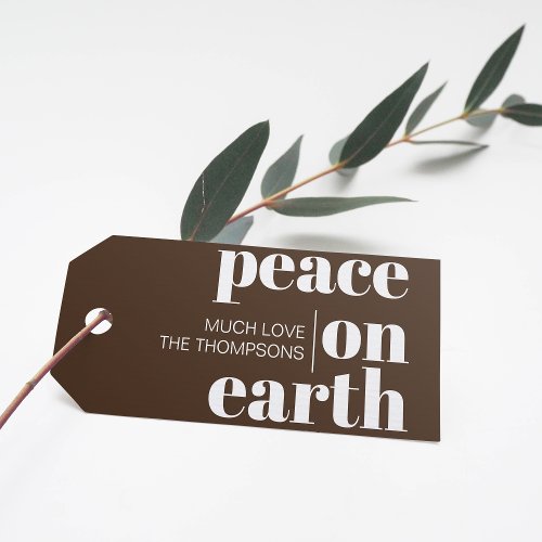 Peace On Earth Custom Modern Minimalist Christmas Gift Tags