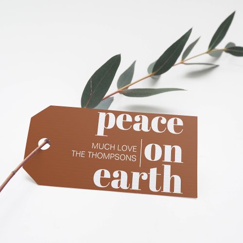 Peace On Earth Custom Modern Minimalist Christmas Gift Tags