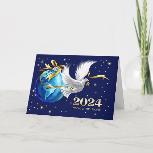 Peace on Earth Custom New Years 2024 Holiday Card