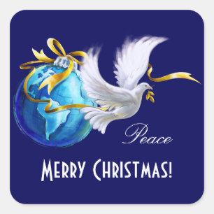 Peace on Earth.Customizable Christmas Stickers