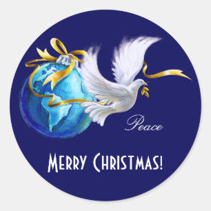 Peace on Earth.Customizable Christmas Stickers