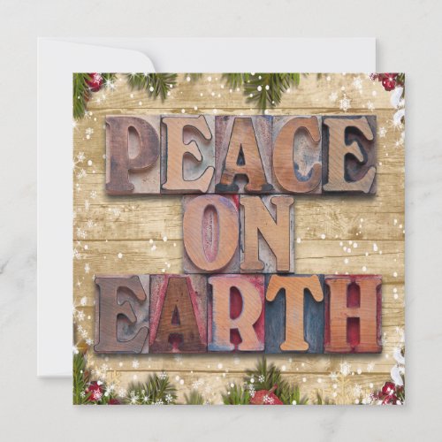 Peace On Earth Customizable Family Photo Christmas Holiday Card