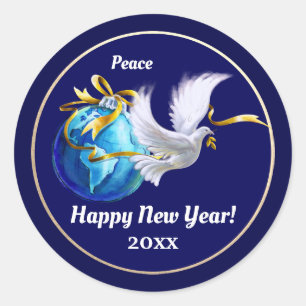 Peace on Earth. Customizable New Year's Stickers