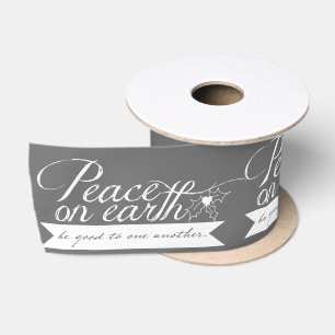 Peace on Earth Customize Colors Christmas Ribbon