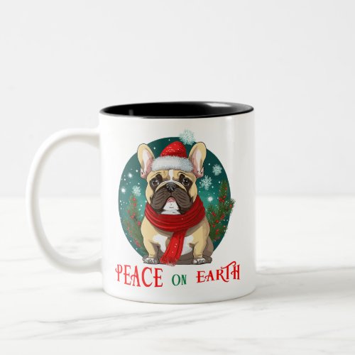 Peace on Earth Cute Dog Two_Tone Coffee Mug