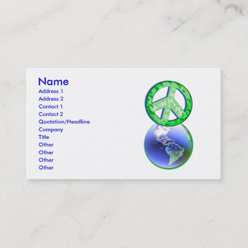 Peace on Earth Day - Business Business Card