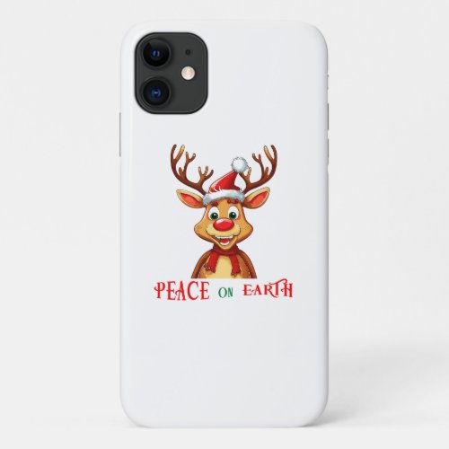 Peace on Earth Deer iPhone 11 Case