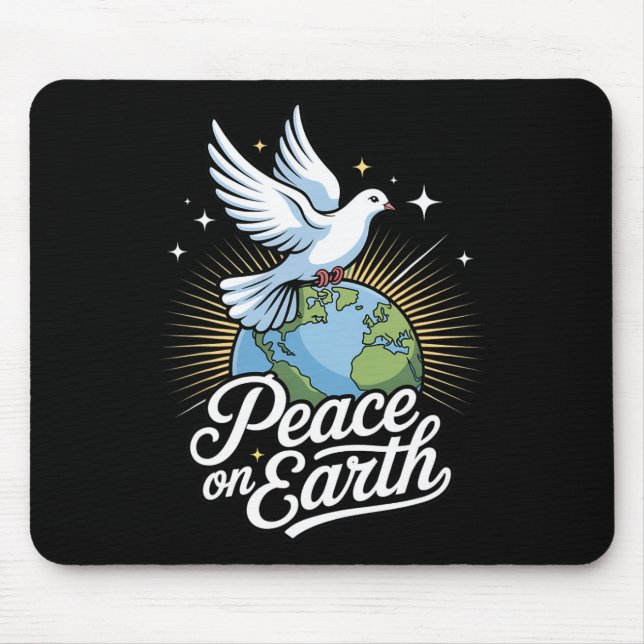 Peace On Earth Dove And Globe Faith Christmas  Mouse Pad (Front)