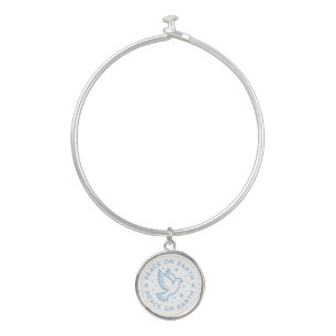 Peace on earth dove blue aesthetic bangle bracelet