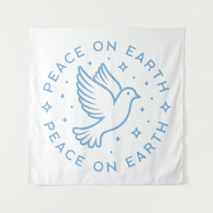 Peace on earth dove blue aesthetic christian girl tapestry