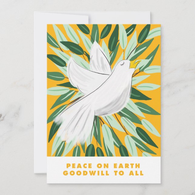 Peace on Earth Dove Christmas Card (Front)