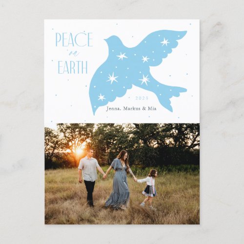 Peace on Earth  Dove Christmas Design  Holiday Postcard