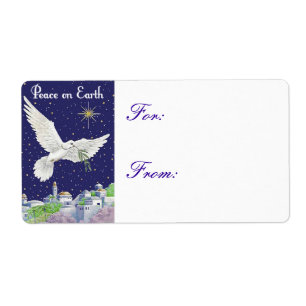 Peace on Earth Dove Christmas Gift Tag