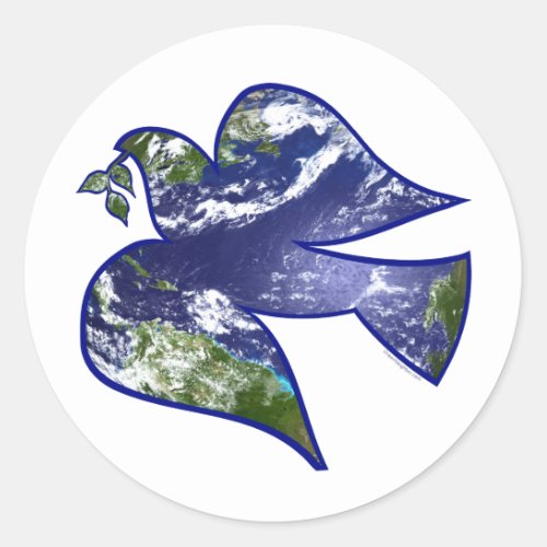 Peace on Earth Dove Classic Round Sticker