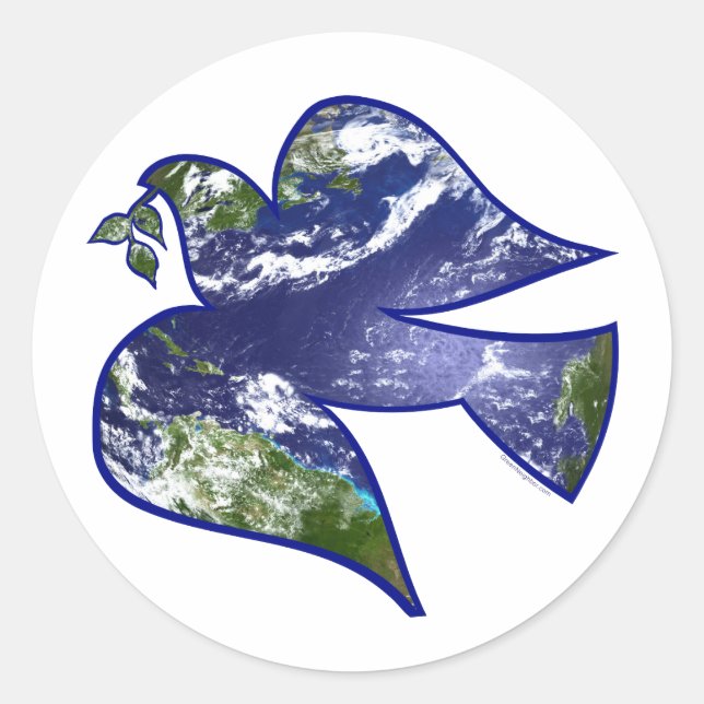 Peace on Earth Dove Classic Round Sticker (Front)