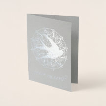 Peace on Earth Dove Mandala FOIL Holiday Card