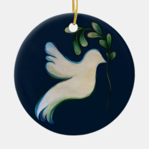 Peace on Earth Dove of Hope Ceramic Ornament