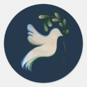 Peace on Earth Dove of Hope                        Classic Round Sticker (Front)