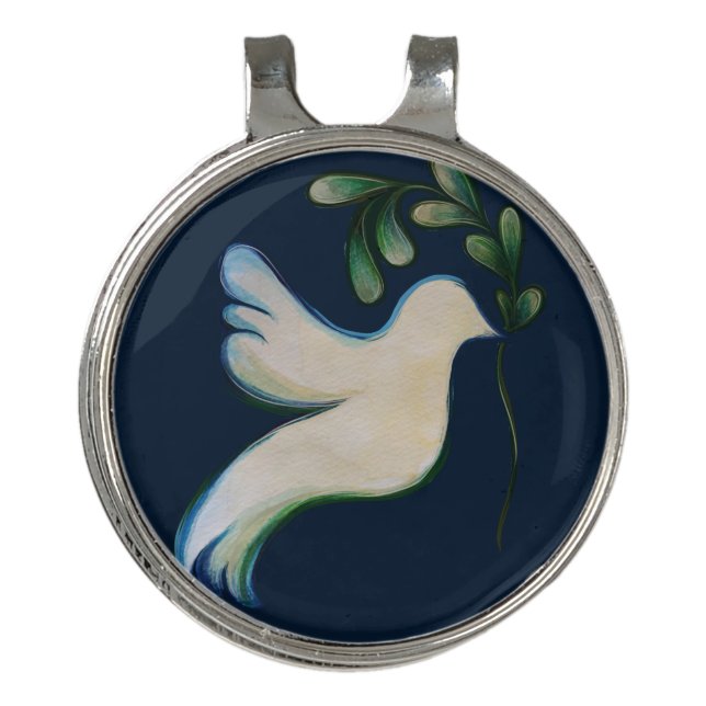 Peace on Earth Dove of Hope                        Golf Hat Clip (Front)