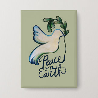 Peace on earth dove of hope peaceful art        button