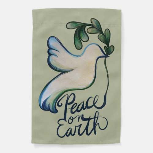 Peace on earth dove of hope peaceful art           garden flag