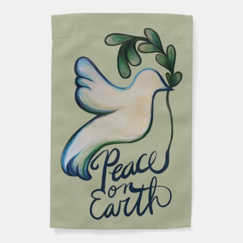 Peace on earth dove of hope peaceful art        garden flag