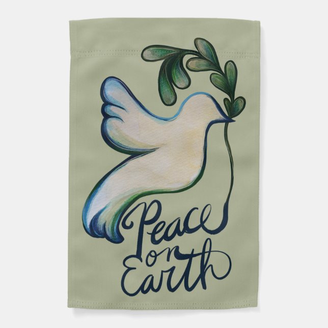 Peace on earth dove of hope peaceful art        garden flag (Front)