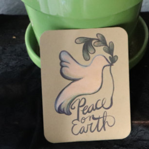 Peace on earth dove of hope peaceful art holiday card