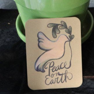 Peace on earth dove of hope peaceful art        holiday card
