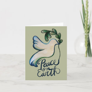 Peace on earth dove of hope peaceful art note card