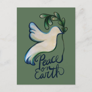 Peace on earth dove of hope peaceful art postcard