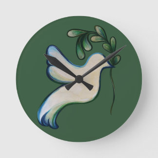 Peace on Earth Dove of Hope Round Clock