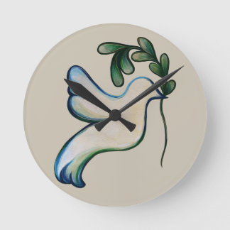 Peace on Earth Dove of Hope Round Clock