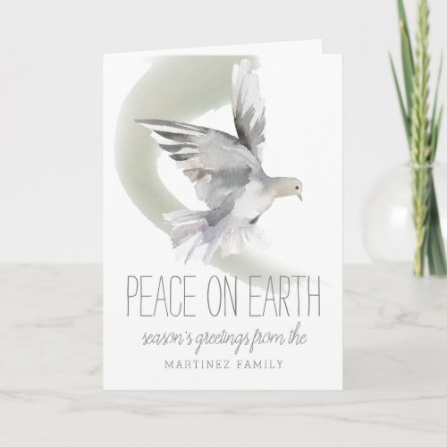 Peace on Earth Dove Photo Christmas Card