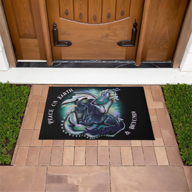 Peace on Earth Dragon and Unicorn Doormat (Outdoor)